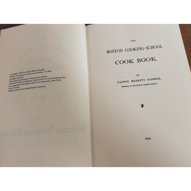 Textile The Original Boston Cooking School Cookbook 1896 by Fanny Merritt Farmer For Sale - Image 7 of 12