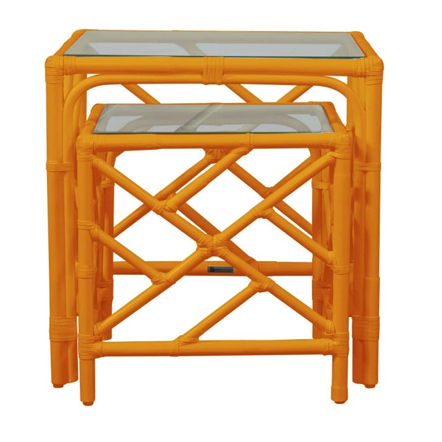 Not Yet Made - Made To Order Chippendale Nesting Tables - Orange For Sale - Image 5 of 7