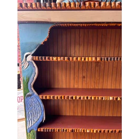 Bill and Phyllis Duffy Folk Art Shelf, Hand-Carved Wood, 2005 For Sale - Image 10 of 12