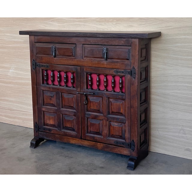 Spanish Carved Walnut Chest of Drawers, Nightstands or Narrow Console, 1920s For Sale - Image 6 of 10