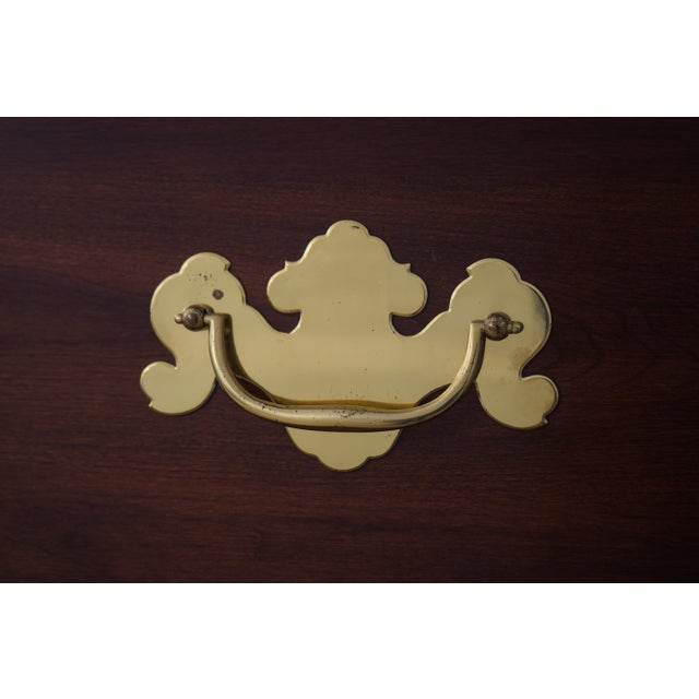 1980s Henkel Harris 3 Piece Cherry Queen Anne Highboy For Sale - Image 12 of 17