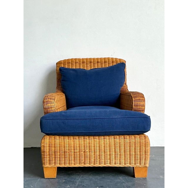Vintage Ralph Lauren Woven Rattan Lounge Chair For Sale - Image 18 of 18