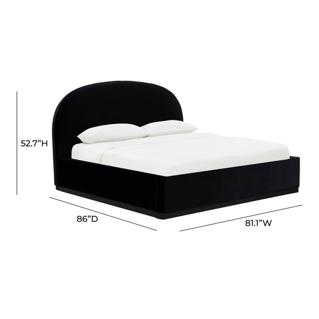 Black Marlow Performance Velvet King Bed, Black For Sale - Image 8 of 11