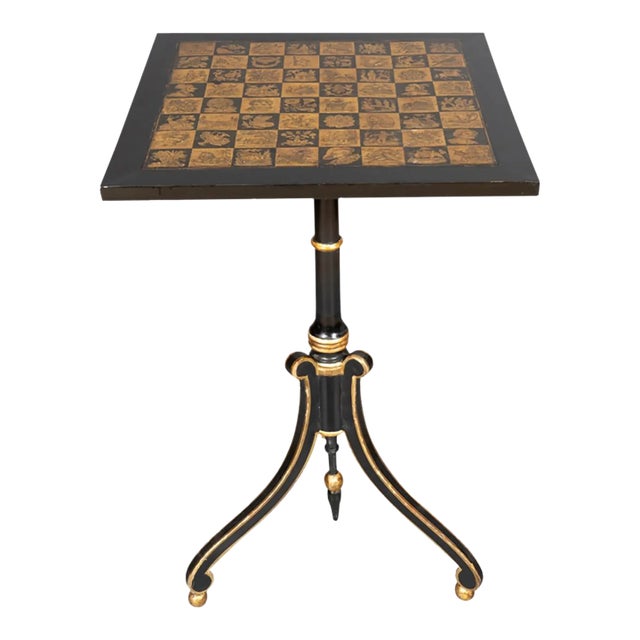 Regency Penwork Candlestand For Sale