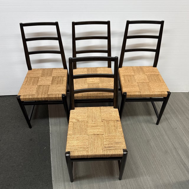 Rustic Farmhouse Ladderback Dining Side Chairs, Set of Four For Sale - Image 4 of 12