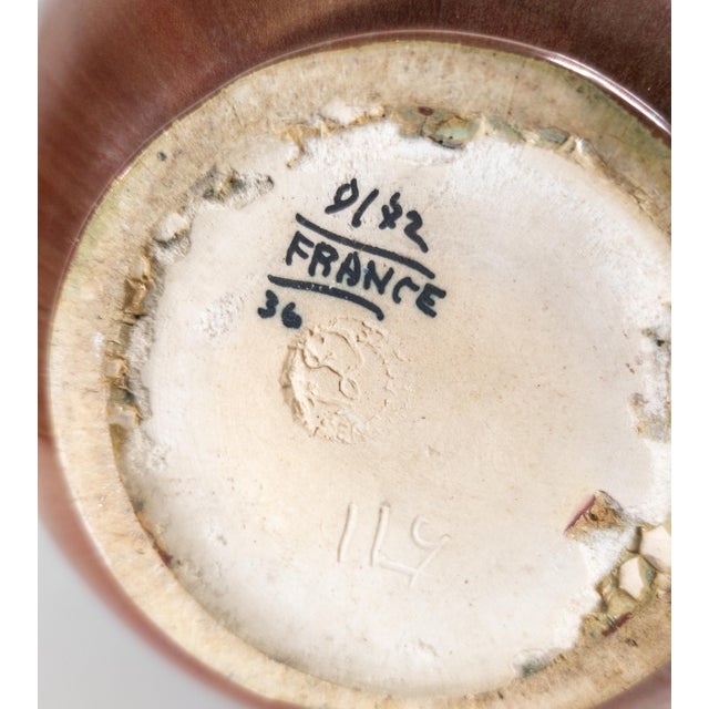 Early 20th Century French Art Nouveau Pottery Vase, Signed For Sale - Image 11 of 14