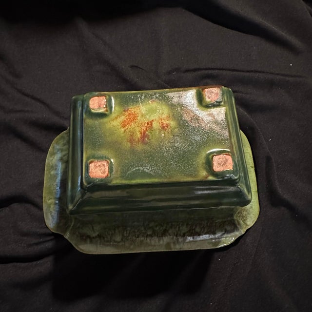 Vintage Drip Glaze Planter Rectangle Wide Rim 8x5" For Sale - Image 10 of 10
