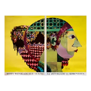 1971 Danish 1001 Nights Poster - Portrait of Scheherazade (Head), 2 Sheet Poster