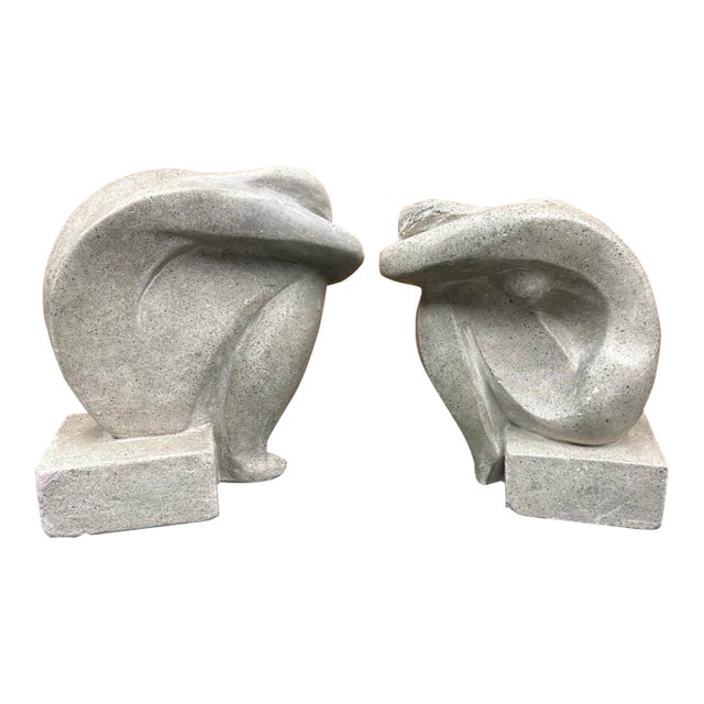 Pair of Postmodern Austin Productions Abstract Nude Female Bookends, 1980 For Sale
