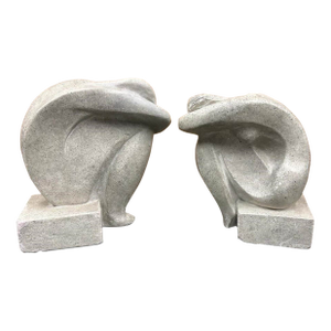 Pair of Postmodern Austin Productions Abstract Nude Female Bookends, 1980