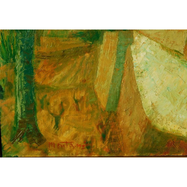 Modern Roger Montane B.1916 French Artist Cityscene With Figure For Sale - Image 3 of 4