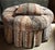 Large Tufted Cocktail Ottoman in Animal Print Velvet With Skirt & Pillow For Sale In Raleigh - Image 6 of 7