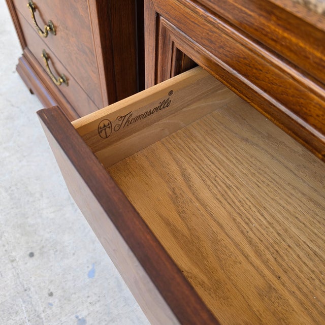 Thomasville Elysee Nightstands Burl and Marble a Pair For Sale - Image 12 of 13