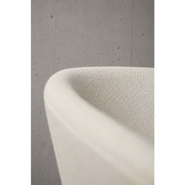 Mid-Century Scandinavian Modern Oak and Fabric Armchair with Rounded Backrest, 1960s For Sale - Image 12 of 18
