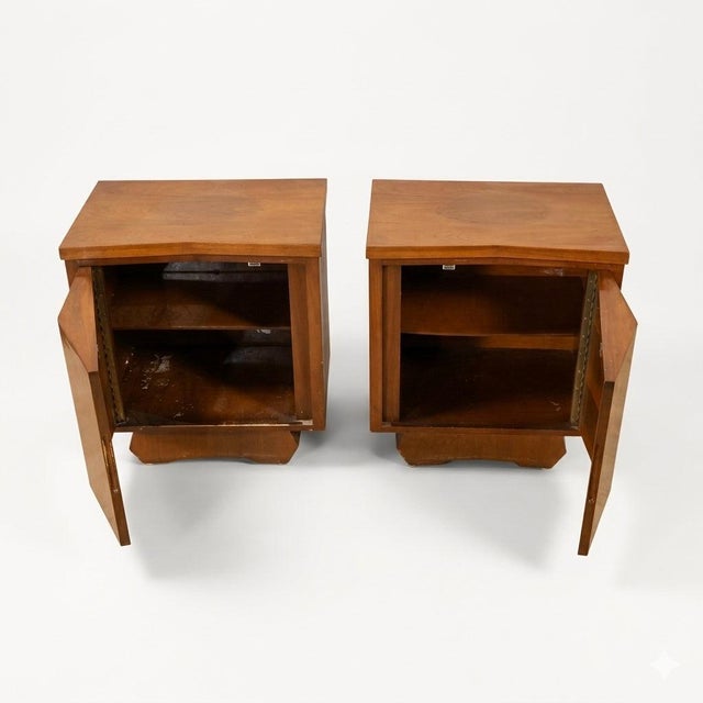 Sculptural Atomic Style Mid-Century Modern Pair of Nightstands, C. 1960s For Sale In New York - Image 6 of 11