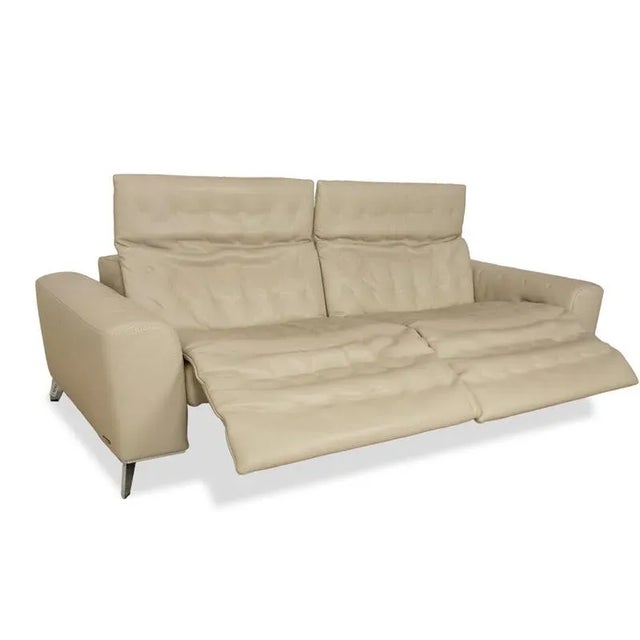 Satelite 3-Seater Sofa in Cream Leather from Roche Bobois For Sale - Image 5 of 18