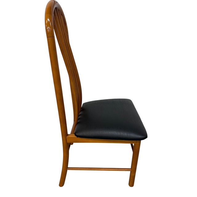 1980s Vintage Danish Modern Teak Spindle Back Dining Chairs - Set of 6 For Sale - Image 5 of 6