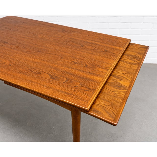 Danish Mid Century Modern Teak Expandable Dining Table, Hidden Leaves, C. 1960’s For Sale - Image 4 of 9