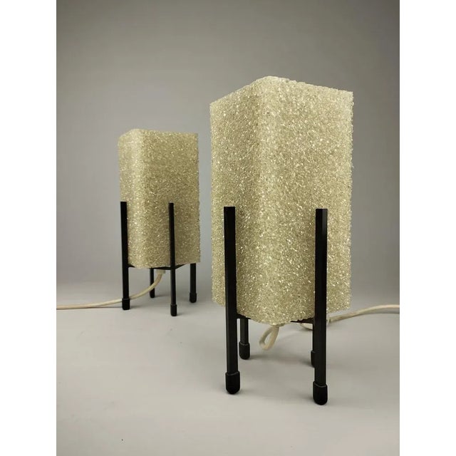 Mid-Century Cubic Table Lamps with Acrylic Shades, 1960s, Set of 2 For Sale - Image 5 of 12