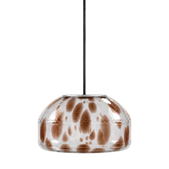 Ice Blue Speckled Blown Glass Pendant Light by Artem Zakharchenko-Halytskyi For Sale