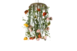 Champagne Murano Glass Poppy Flower Power Chandelier from VGnewtrend
