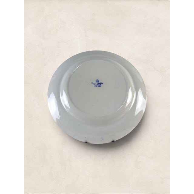 Antique English Royal Croydon 'Cromer' Blue Transferware Side Plates (5 Of) For Sale - Image 9 of 11