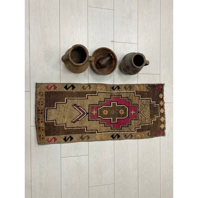 Handmade wool carpet in Turkish Anatolia , Vintage Oushak Rug,Turkish Vintage Anatolian Rug, Handmade wool Rug . One Of...