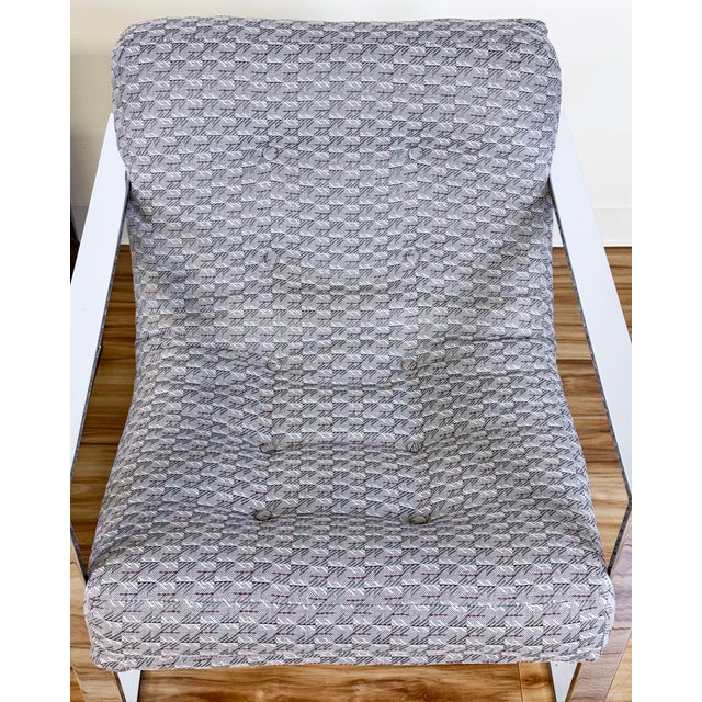 Vintage MCM Milo Baughman Style Chrome Slingback Lounge Chairs, a Pair For Sale - Image 12 of 16