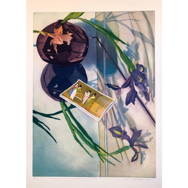 Hand signed and dated intaglio etching in color. 1982 Corner Reflections #2 Jane E. Goldman was born in Dallas, Texas in...