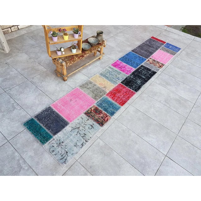 Mid 20th Century Colorful Ethnic Handmade Wool Rug For Sale - Image 4 of 10