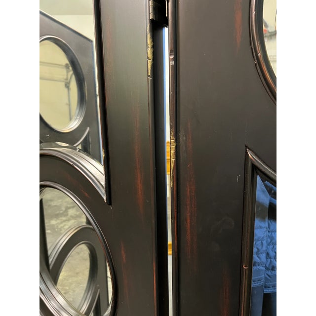 MCM Beveled Mirror Room Divider 3 Panel Screen For Sale In Chicago - Image 6 of 12