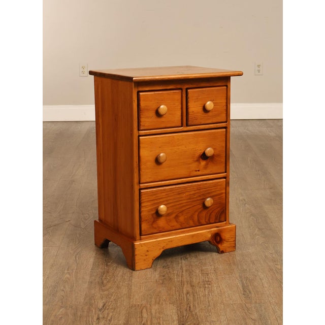 Farmhouse Rustic Pine Four-Drawer Nightstand For Sale - Image 3 of 18
