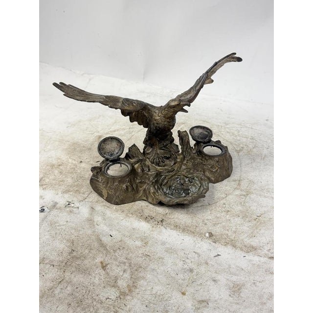 Metal Vintage Bronze Inkwell, 1930s For Sale - Image 7 of 8