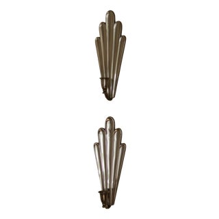 Mid-Century Modern Swedish Grace Style Pewter Sconces by C.G. Hallberg, 1930s, Set of 2 For Sale
