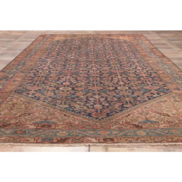 Navy Blue Early 20th Century Antique Persian Malayer Rug - 06'03 x 11'09 For Sale - Image 8 of 9