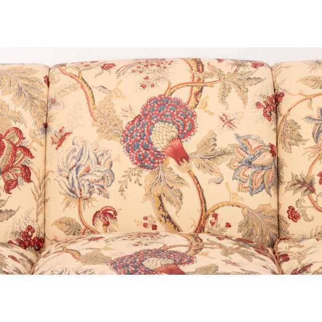 Floral Print Upholstered Three-Seat Sofa For Sale - Image 4 of 9