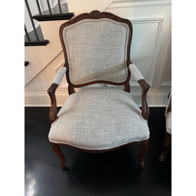 Upholstered French Style Chairs- A Pair For Sale - Image 12 of 12