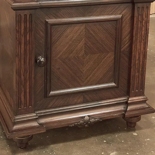 19th Century French Louis XVI Rosewood Marble Top Nightstand For Sale - Image 11 of 13