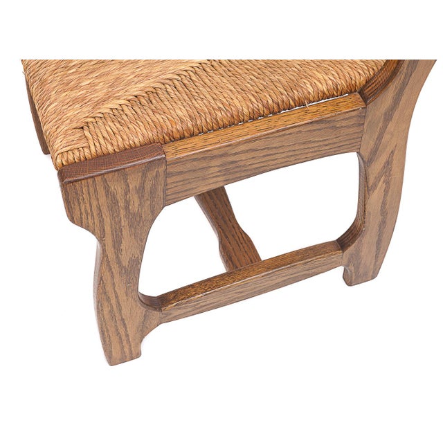 Tan Vintage Chairs by Guillerme & Chambron, 1950s, Set of 6 For Sale - Image 8 of 9