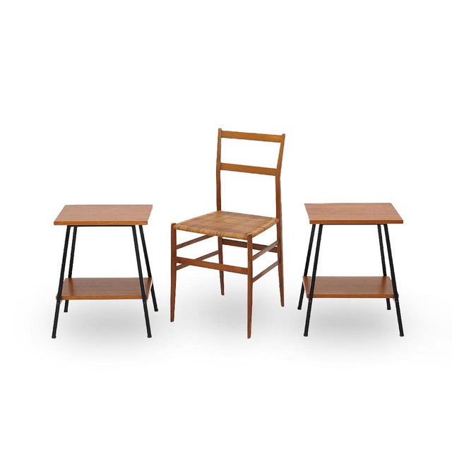 Bedside Tables with Wooden Tops, 1950s, Set of 2 For Sale - Image 13 of 14