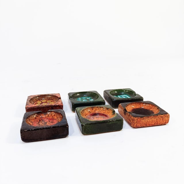 Ceramic German Ceramic Ashtray Set in the style of Scheurich, 1960s, Set of 6 For Sale - Image 7 of 10