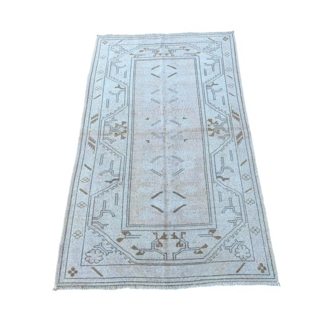 Vintage Turkish Handknotted Wool Rug For Sale - Image 9 of 9
