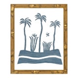 Blue Rose Hall Collage in Bamboo Frame For Sale