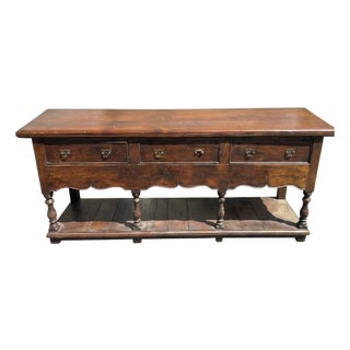 19th-Century English Oak Pot-Board Dresser Base (Or Sideboard) For Sale