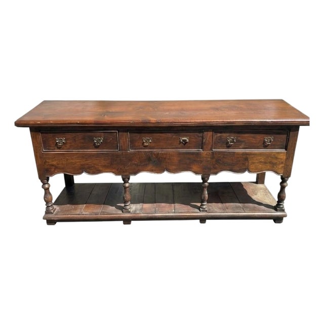 19th-Century English Oak Pot-Board Dresser Base (Or Sideboard) For Sale