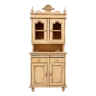 Antique Child’s Kitchenette Hutch – Scandinavian Folk Victorian Style, C. 1890 For Sale