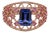 1.4ct Statement Tanzanite Ring w Pink Sapphire Accents in Solid 14K Yellow Gold For Sale