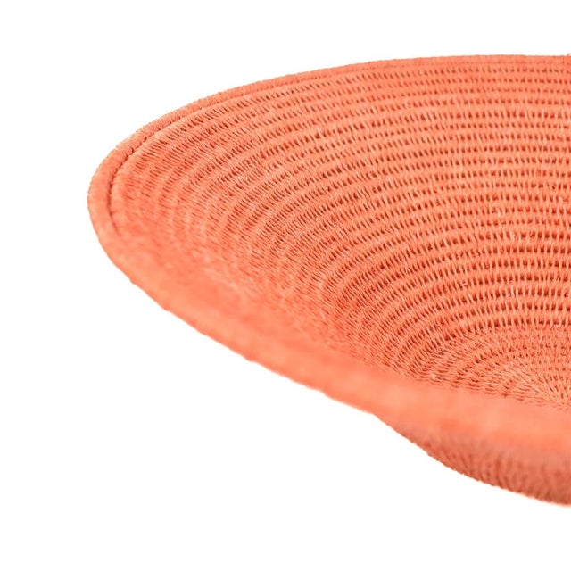 Early 20th Century Early 20th Century Coral Sisal Handwoven Basket Eswatini 12inch For Sale - Image 5 of 5