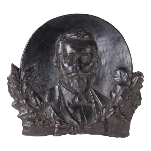 Plaque in Plaster with Portrait of a Man For Sale