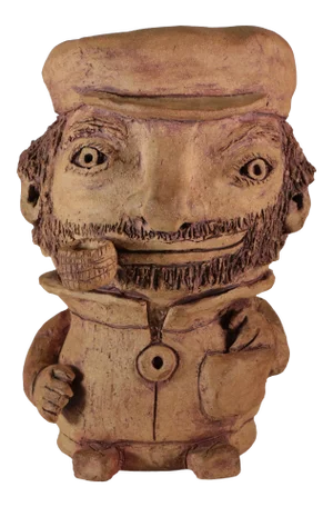 Folk Art Fisherman Studio Pottery Sculpture